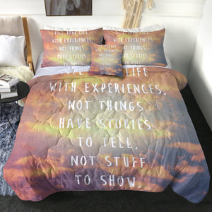 4 Pieces Life Quote SWBD0077 Comforter Set