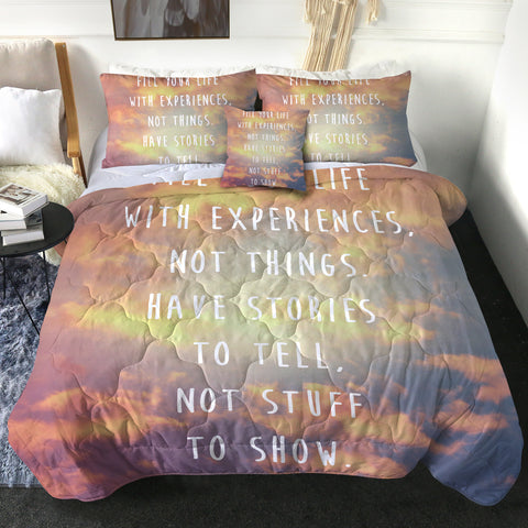 Image of 4 Pieces Life Quote SWBD0077 Comforter Set