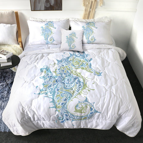 Image of 4 Pieces Seahorse SWBD0079 Comforter Set
