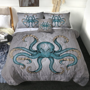 4 Pieces Octopus SWBD0081 Comforter Set