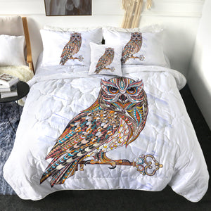 4 Pieces Owl SWBD0091 Comforter Set