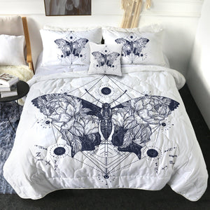 4 Pieces Butterfly SWBD0092 Comforter Set