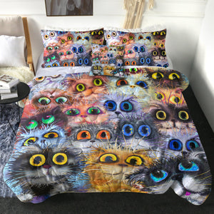 4 Pieces Cat's Eyes SWBD0096 Comforter Set