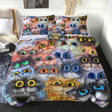 Image of 4 Pieces Cat's Eyes SWBD0096 Comforter Set