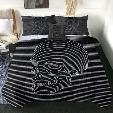 Image of 4 Pieces Skull Impression SWBD0100 Comforter Set