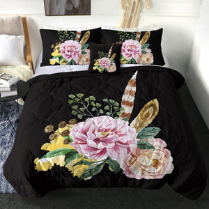 4 Pieces Flowers SWBD0286 Comforter Set