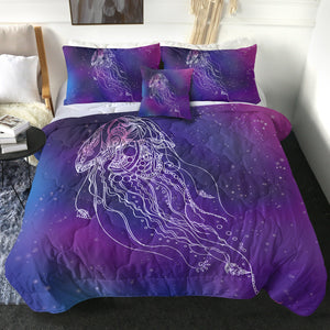 4 Pieces Jellyfish SWBD0289 Comforter Set