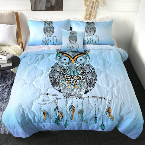 Image of 4 Pieces Owl SWBD0290 Comforter Set