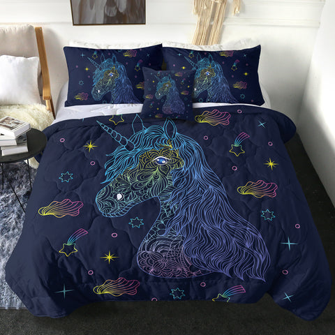 Image of 4 Pieces Unicorn SWBD0298 Comforter Set