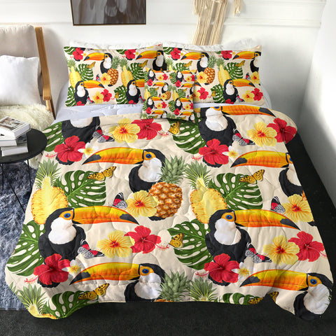 Image of 4 Pieces Tropical Toucan SWBD0303 Comforter Set