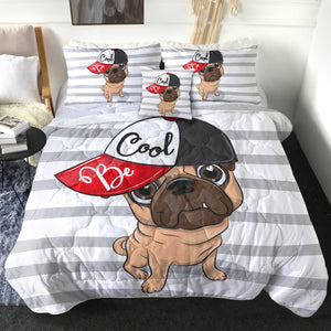 4 Pieces Be Cool Pug SWBD0309 Comforter Set