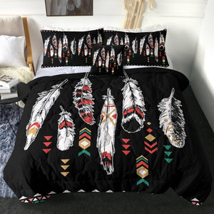 4 Pieces Tribal Feathers SWBD0448 Comforter Set