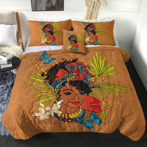 Image of 4 Pieces African Grace SWBD0450 Comforter Set