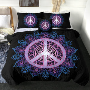 4 Pieces Peace Mandala SWBD0451 Comforter Set