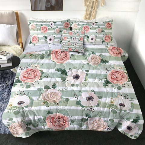 Image of 4 Pieces Vintage Roses SWBD0456 Comforter Set