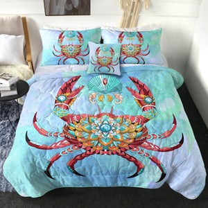 4 Pieces Crab SWBD0462 Comforter Set