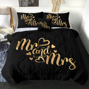 4 Pieces Mr & Mrs SWBD0466 Comforter Set