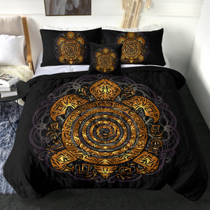 4 Pieces Amber Turtle SWBD0468 Comforter Set