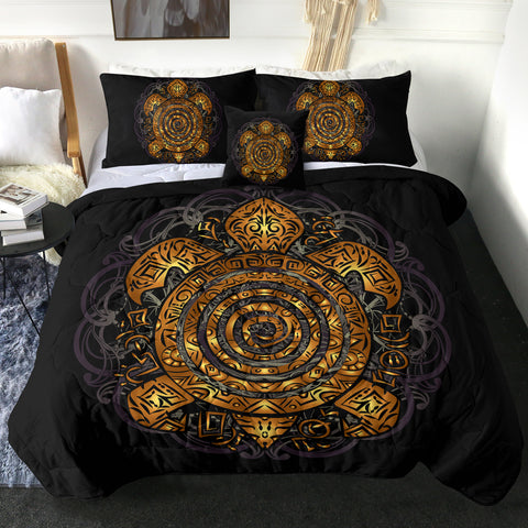 Image of 4 Pieces Amber Turtle SWBD0468 Comforter Set