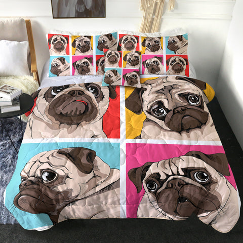 Image of 4 Pieces Pugs SWBD0470 Comforter Set