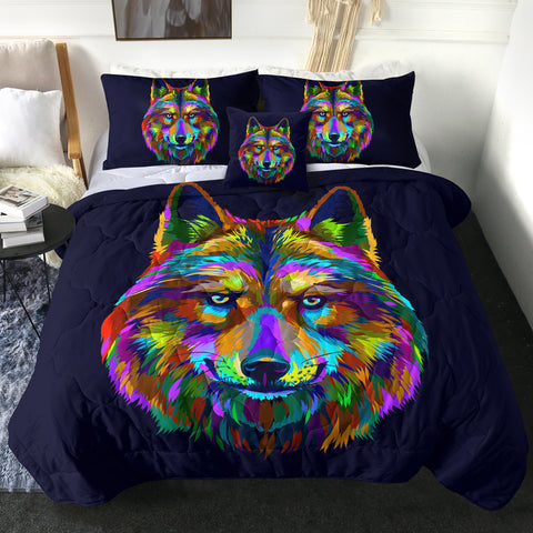 Image of 4 Pieces Wolf SWBD0472 Comforter Set