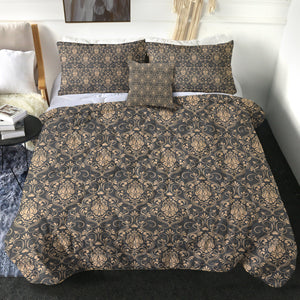 4 Pieces Brown Wallpaper SWBD0481 Comforter Set