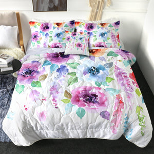 4 Pieces Floral SWBD0482 Comforter Set