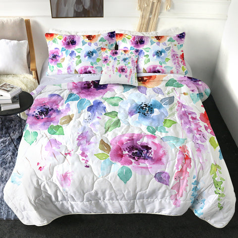 Image of 4 Pieces Floral SWBD0482 Comforter Set