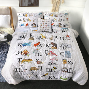 4 Pieces Slavic Animal Alphabet SWBD0492 Comforter Set