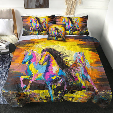 Image of 4 Pieces Horses SWBD0495 Comforter Set