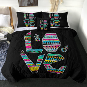 4 Pieces Love SWBD0496 Comforter Set