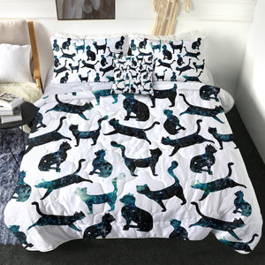 4 Pieces Cat Shadows SWBD0499 Comforter Set