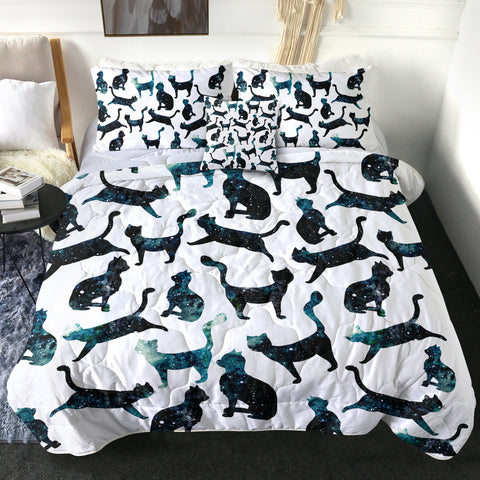 Image of 4 Pieces Cat Shadows SWBD0499 Comforter Set