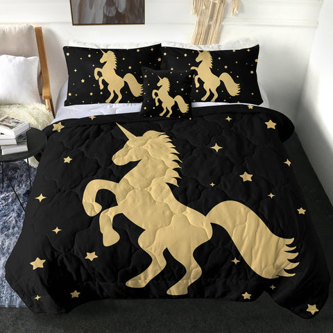 Image of 4 Pieces Glided Unicorn SWBD0508 Comforter Set