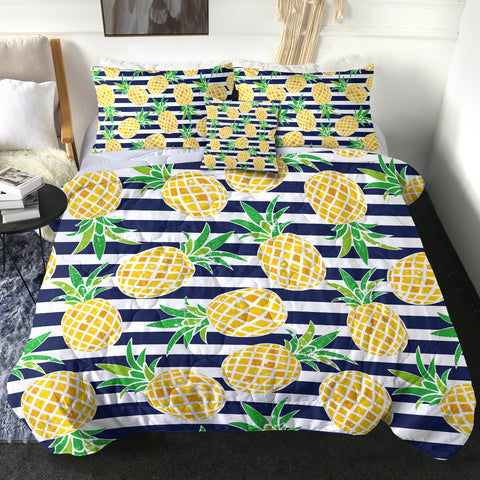 Image of 4 Pieces Pineapple Stripes SWBD0510 Comforter Set