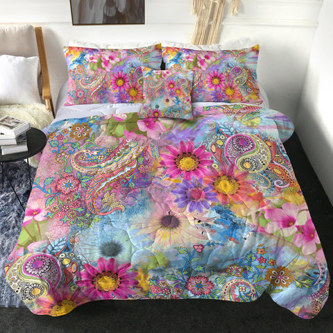 Image of 4 Pieces Exotic Flowery SWBD0524 Comforter Set