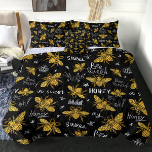 4 Pieces Bee Hierarchy SWBD0529 Comforter Set