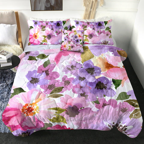 Image of 4 Pieces Floral SWBD0628 Comforter Set