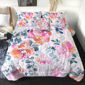 4 Pieces Flowers SWBD0633 Comforter Set