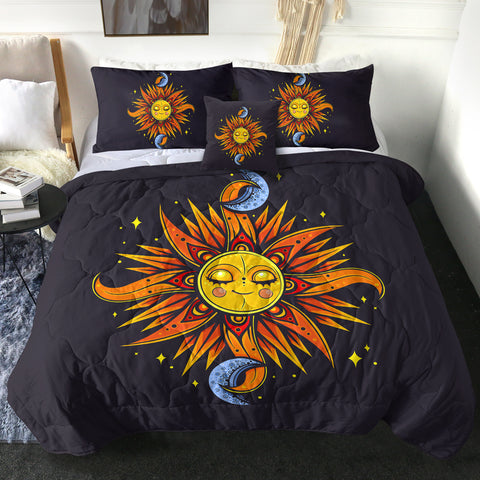 Image of 4 Pieces Sun & Moons SWBD0635 Comforter Set