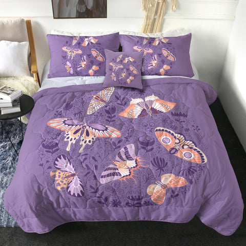 Image of 4 Pieces Night Moth SWBD0644 Comforter Set