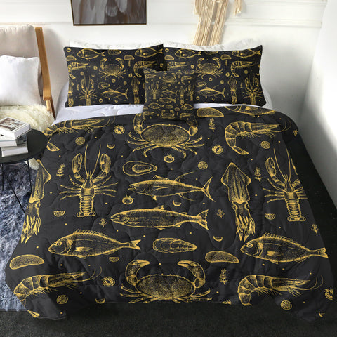 Image of 4 Pieces Seafood SWBD0646 Comforter Set