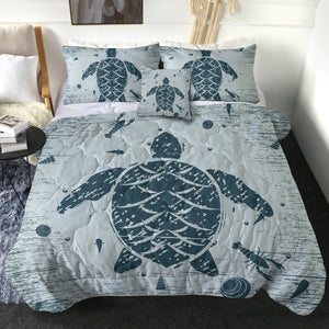 4 Pieces Turtle SWBD0647 Comforter Set