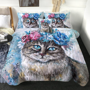 4 Pieces Miss Meow SWBD0648 Comforter Set