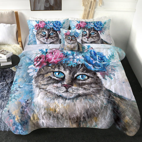 Image of 4 Pieces Miss Meow SWBD0648 Comforter Set