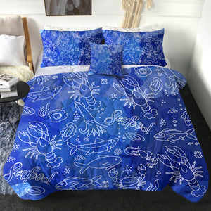 4 Pieces Seafood SWBD0651 Comforter Set