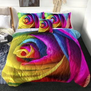 4 Pieces Colorful Rose SWBD0652 Comforter Set