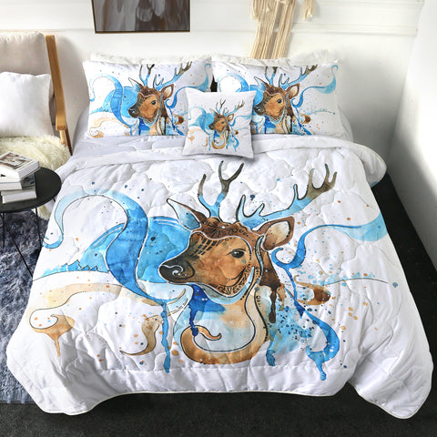 Image of 4 Pieces Cool Deer SWBD0659 Comforter Set