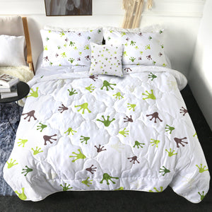 4 Pieces Frog Footprint SWBD0664 Comforter Set