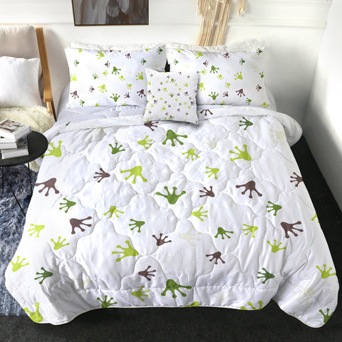 Image of 4 Pieces Frog Footprint SWBD0664 Comforter Set